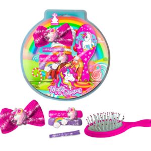 SET ACCESSORI CAPELLI E SPAZZOLA UNICORNO